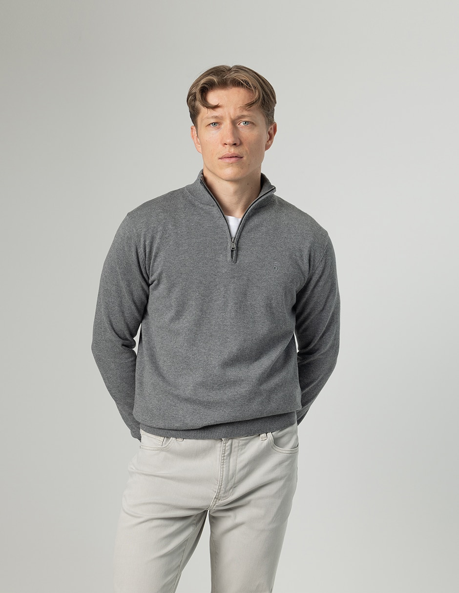 Suéter cuello Con cierre para hombre Suéter cuello Con cierre para hombre
