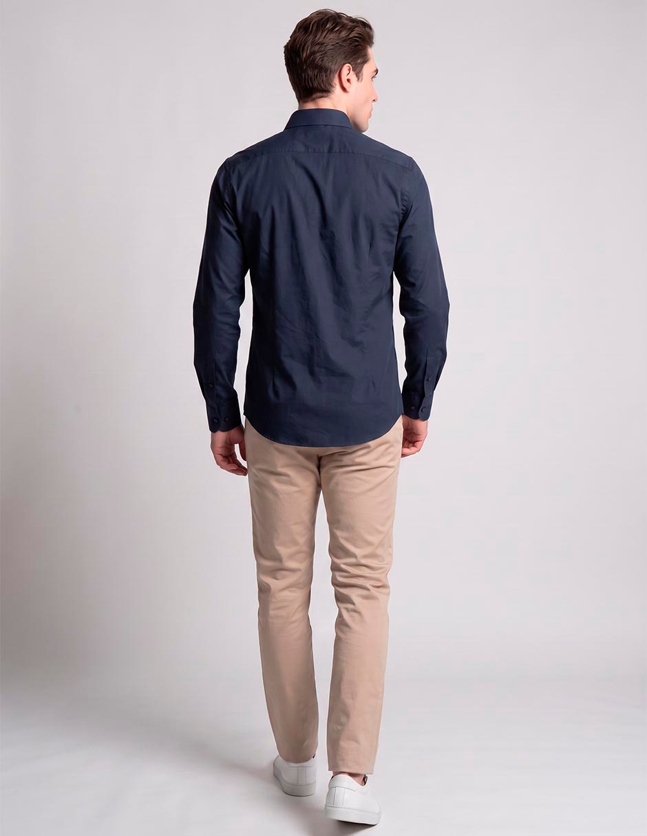 Camisa business casual manga larga para hombre 2