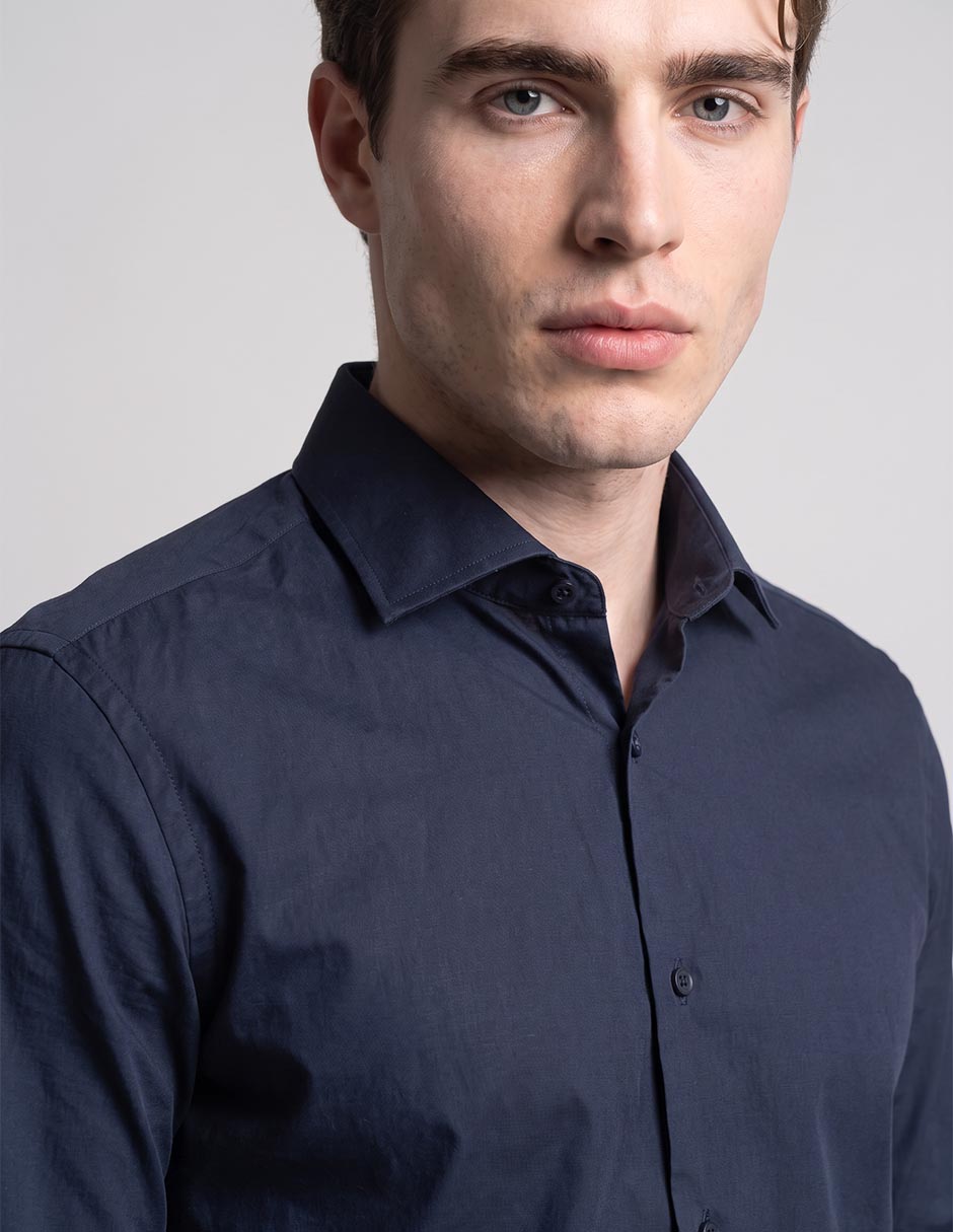 Camisa business casual manga larga para hombre 4