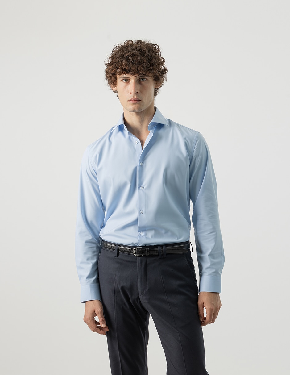 Camisa formal manga larga para hombre