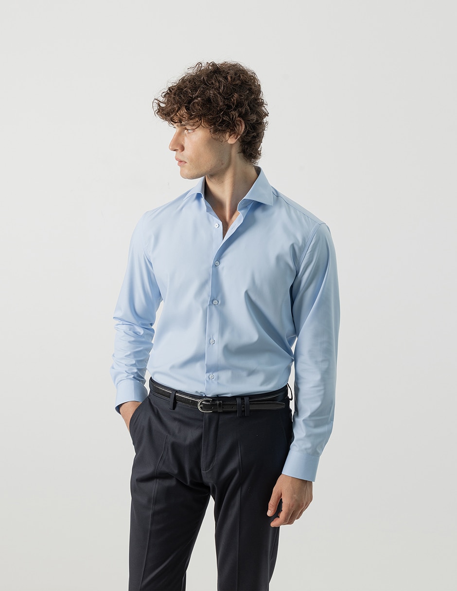 Camisa formal manga larga para hombre 2