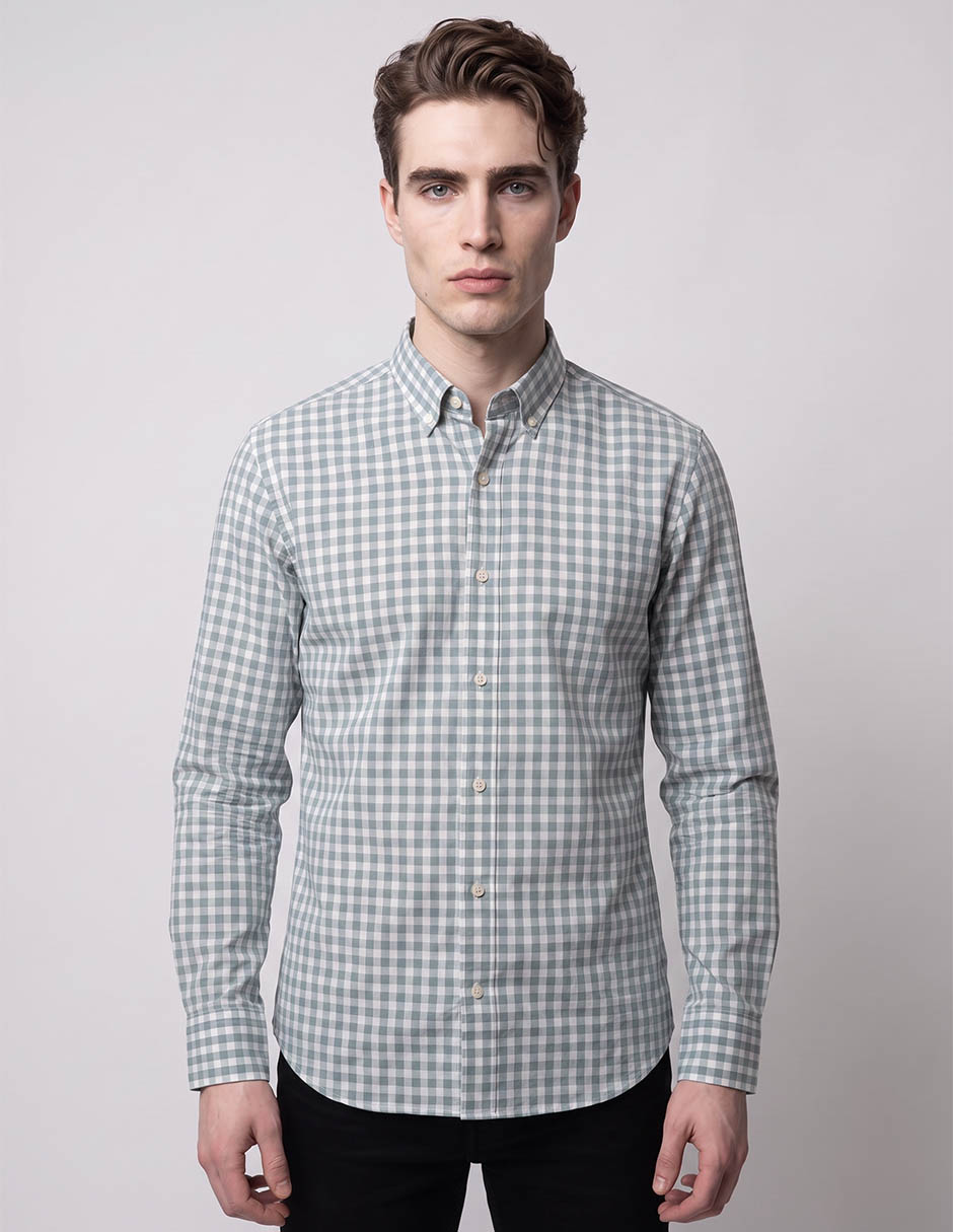Camisa/sobrecamisa formal oi26 de algodón manga larga para hombre