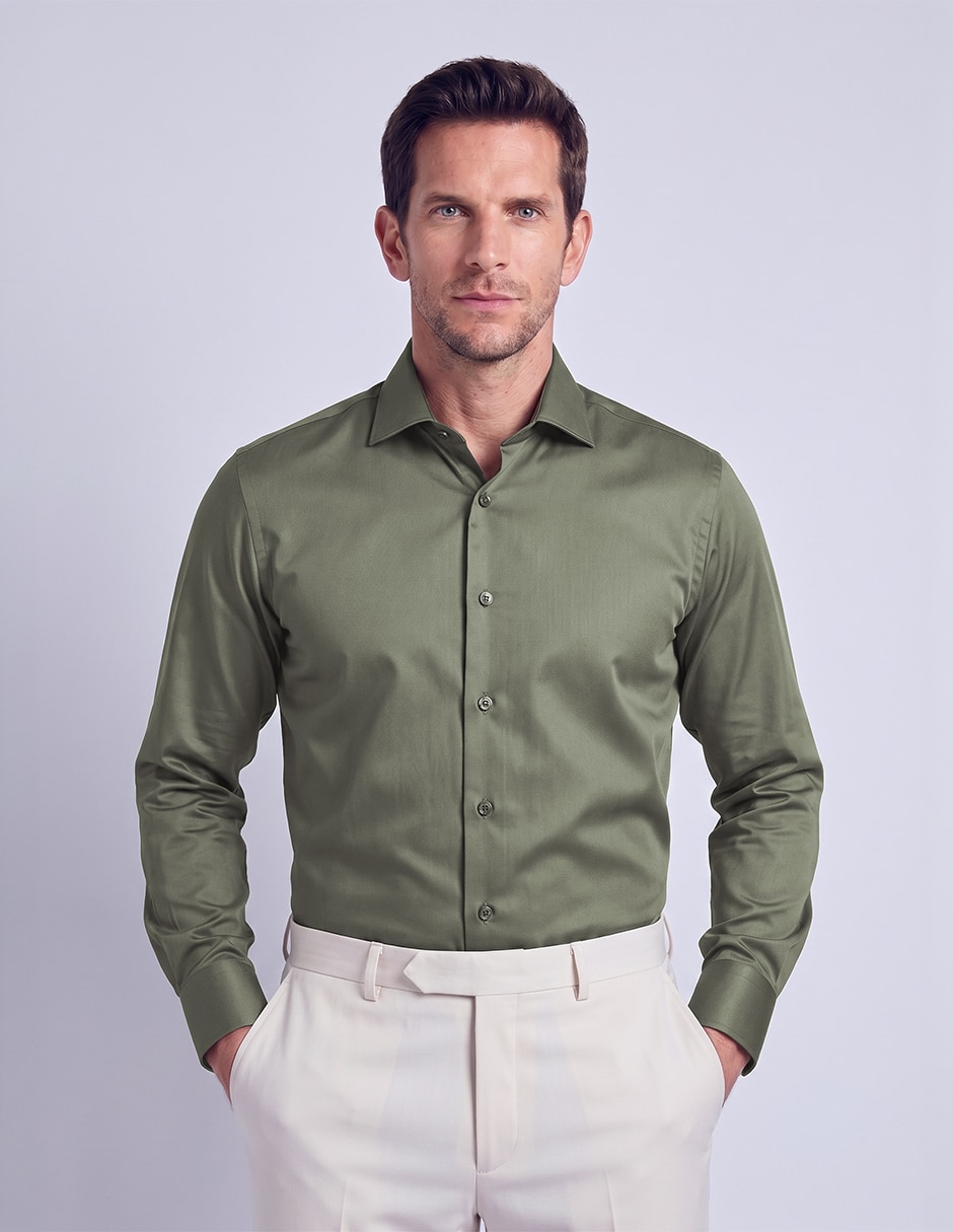 Camisa de vestir moda manga larga para hombre