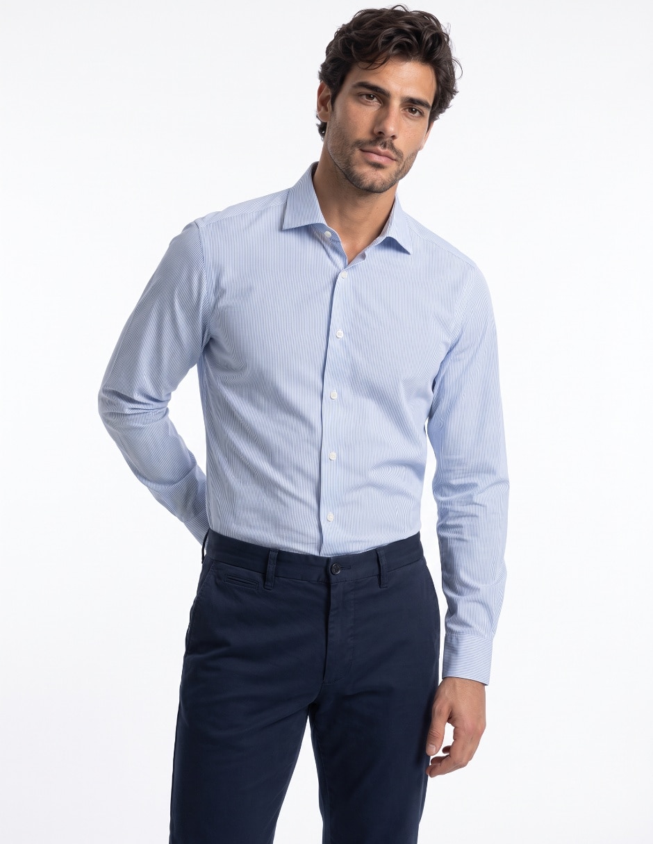 Camisa de vestir de algodón manga larga para hombre Camisa de vestir de algodón manga larga para hombre
