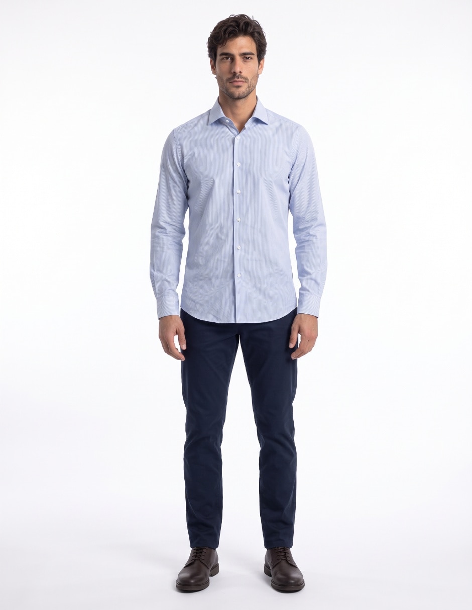 Camisa de vestir de algodón manga larga para hombre 3