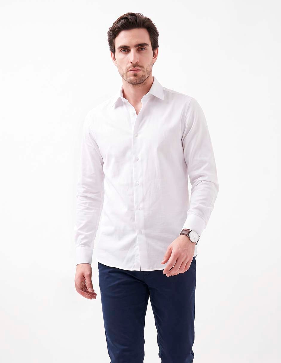 Camisa casual manga larga para hombre 4