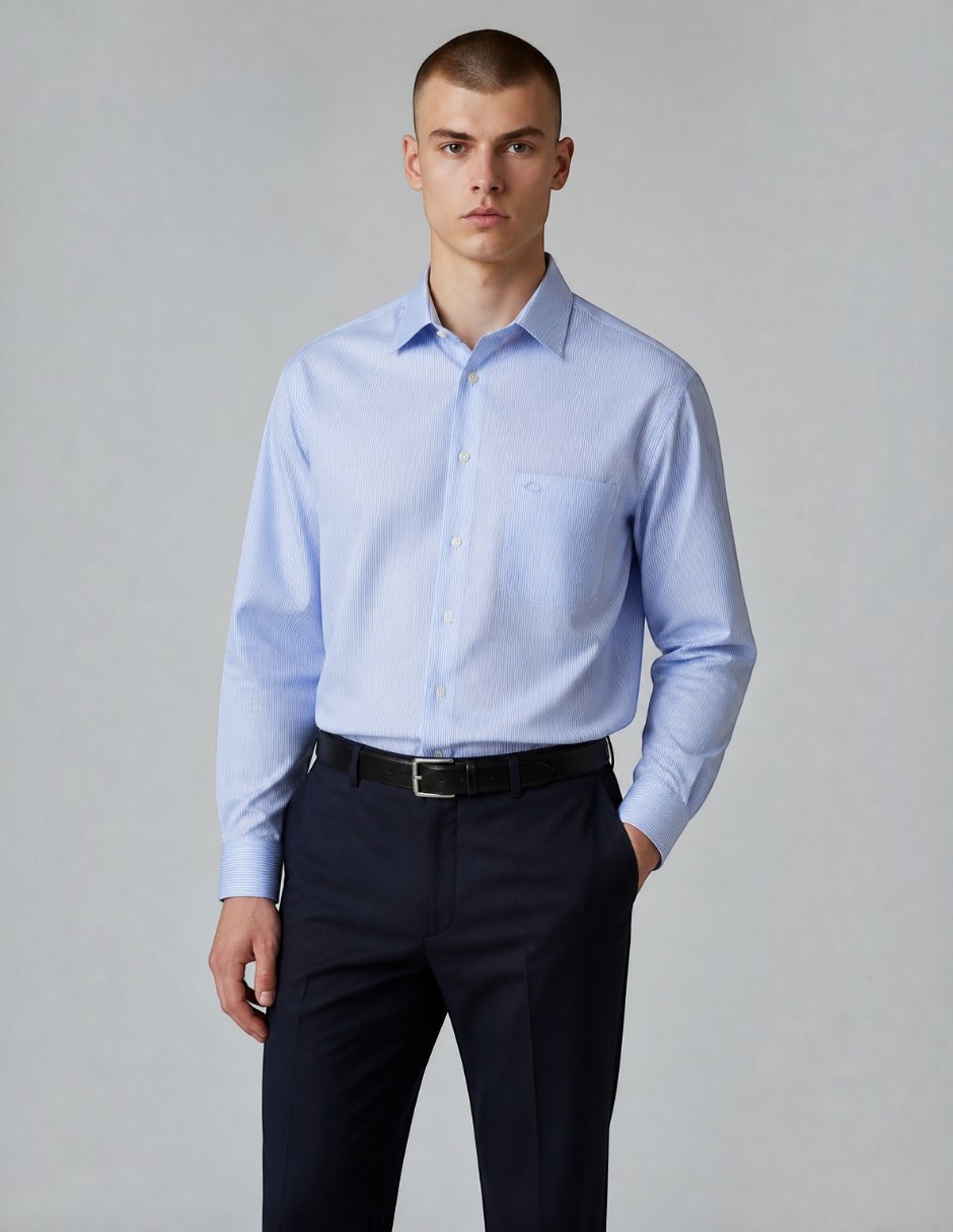 Camisa de vestir o de la renta de algodón manga larga para hombre Camisa de vestir o de la renta de algodón manga larga para hombre