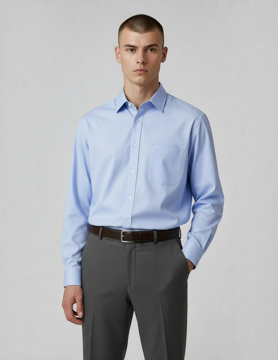 Camisa de vestir o de la renta de algodón manga larga para hombre Camisa de vestir o de la renta de algodón manga larga para hombre