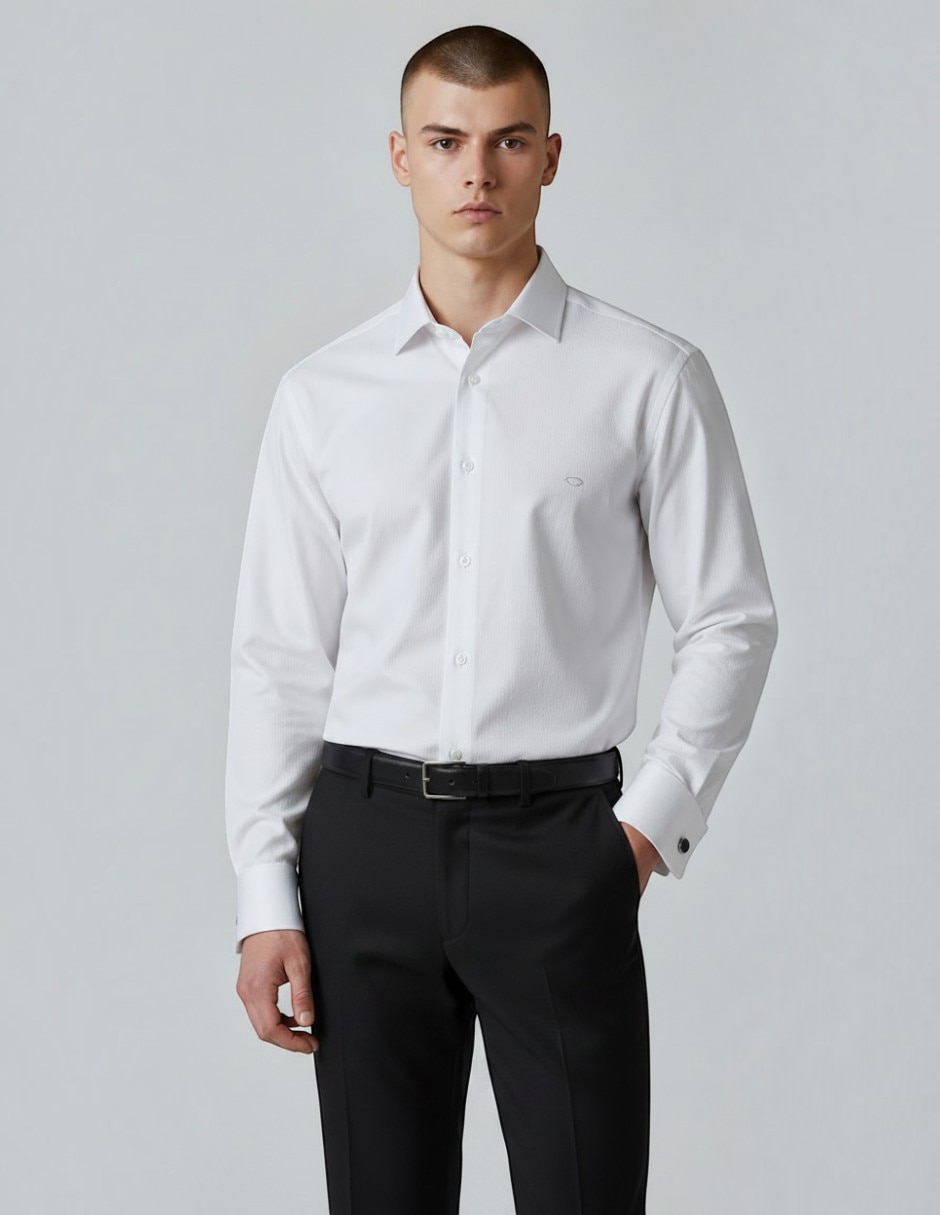 Camisa de vestir o de la renta de algodón manga larga para hombre Camisa de vestir o de la renta de algodón manga larga para hombre