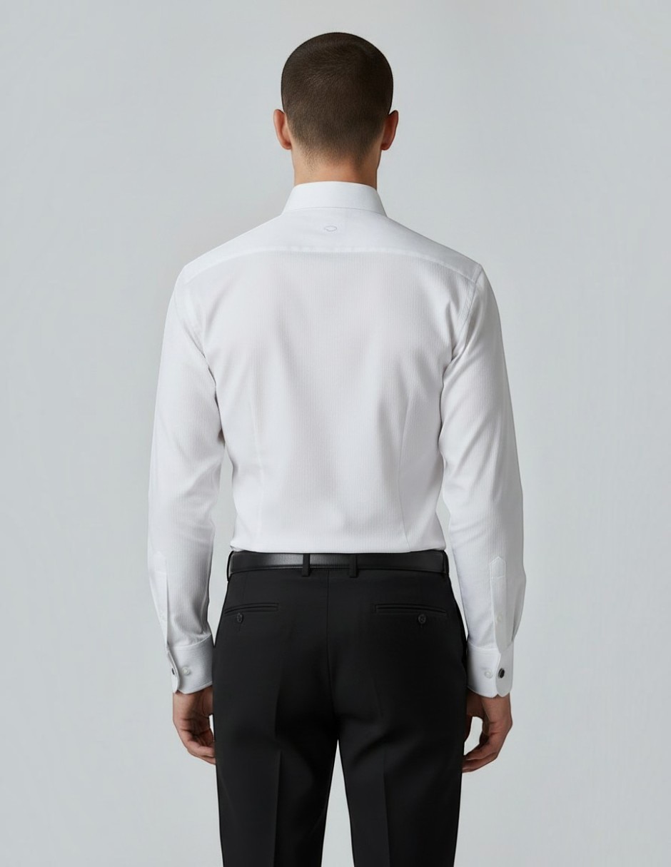 Camisa de vestir o de la renta de algodón manga larga para hombre 3