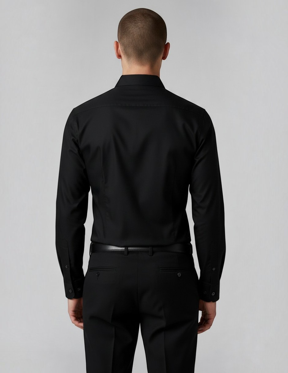 Camisa de vestir o de la renta de algodón manga larga para hombre 4