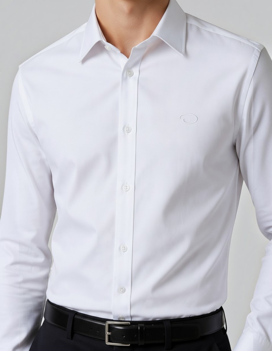 Camisa de vestir o de la renta de algodón manga larga para hombre 4