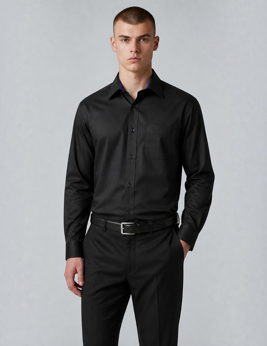 Camisa formal o de la renta de algodón manga larga para hombre Camisa formal o de la renta de algodón manga larga para hombre