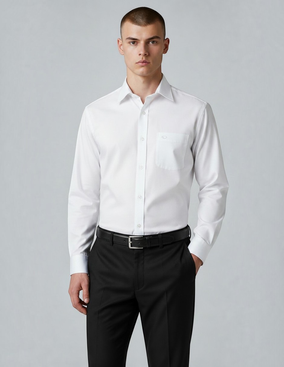 Camisa de vestir o de la renta de algodón manga larga para hombre Camisa de vestir o de la renta de algodón manga larga para hombre