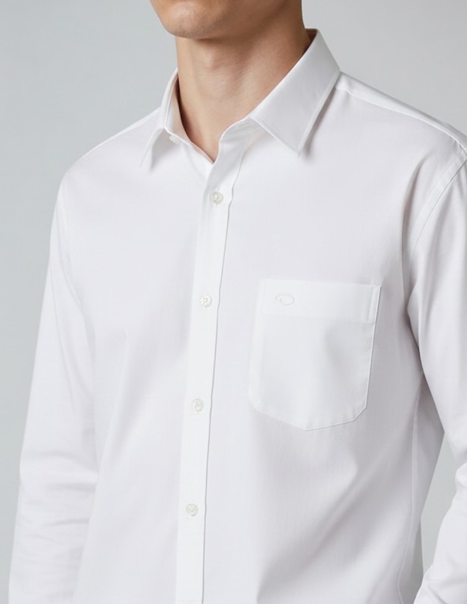 Camisa de vestir o de la renta de algodón manga larga para hombre 4