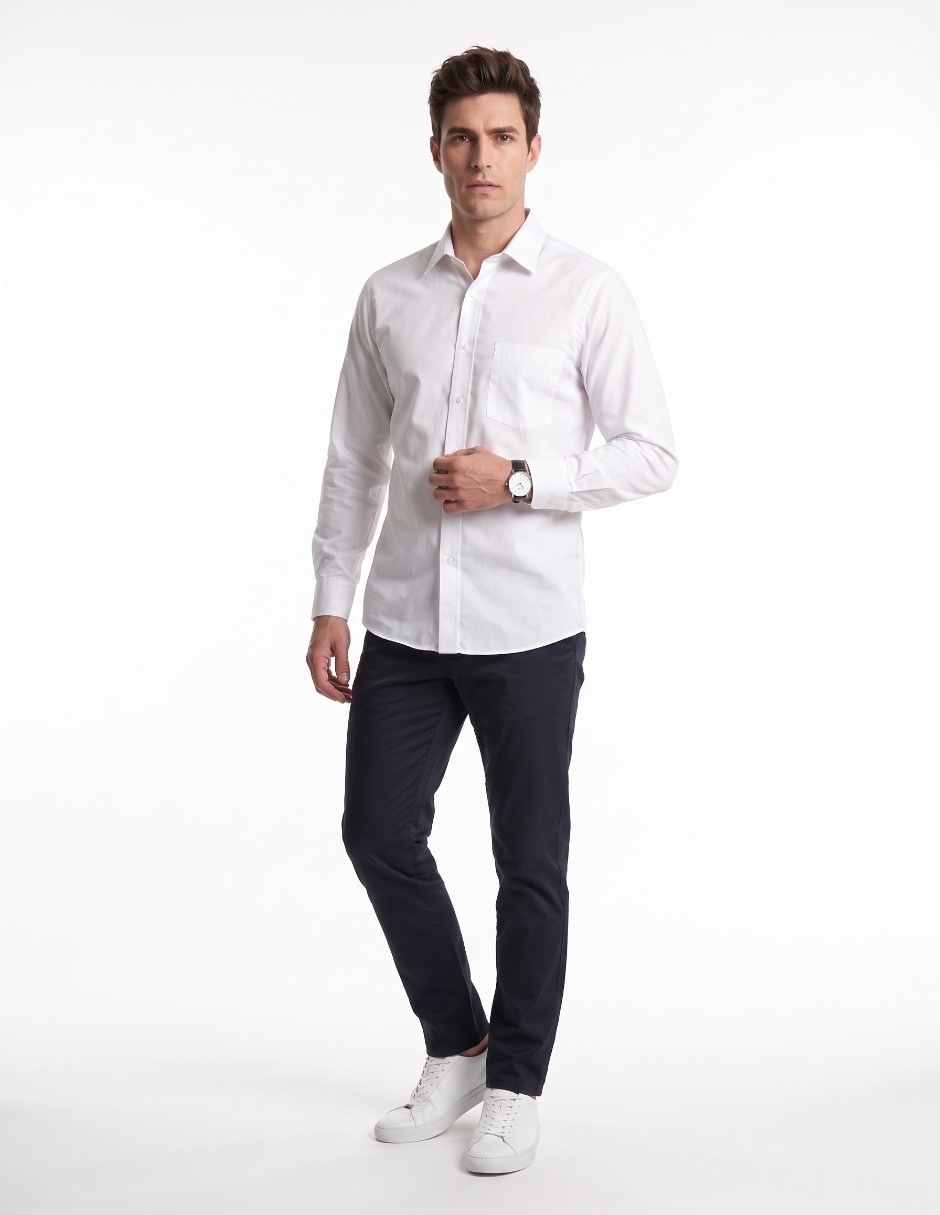 Camisa casual manga larga para hombre 3