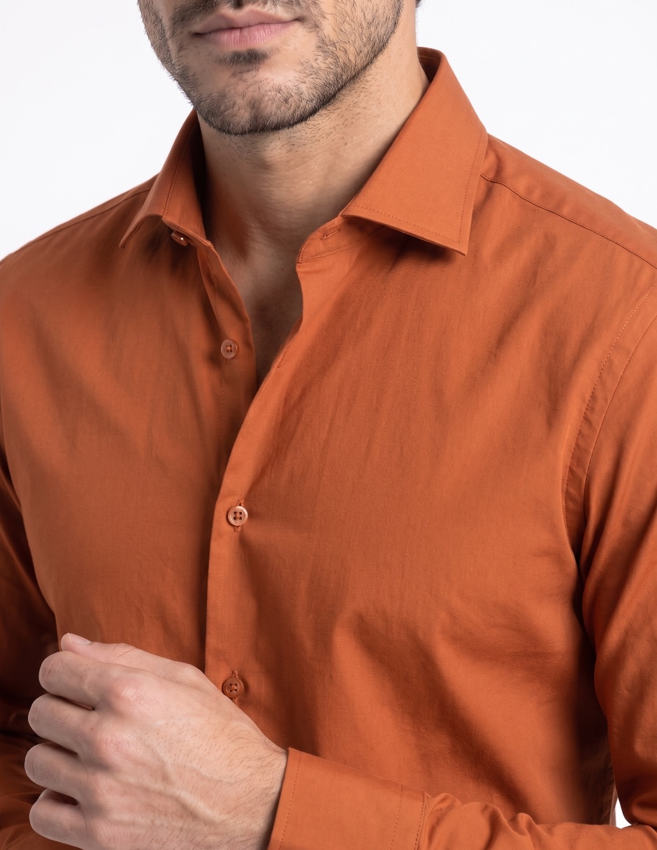 Camisa business casual de algodón manga larga para hombre 4