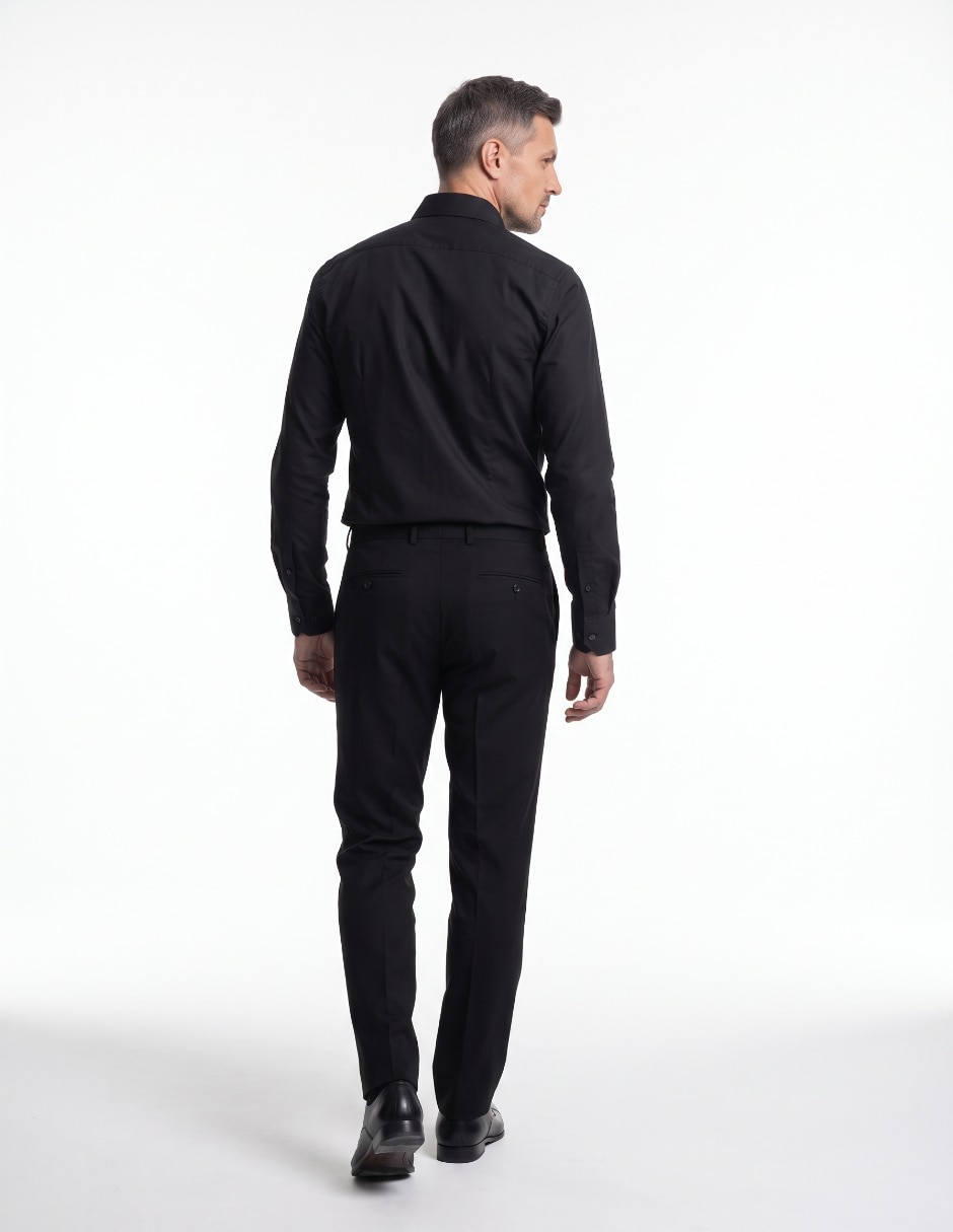 Camisa business casual de algodón manga larga para hombre 2