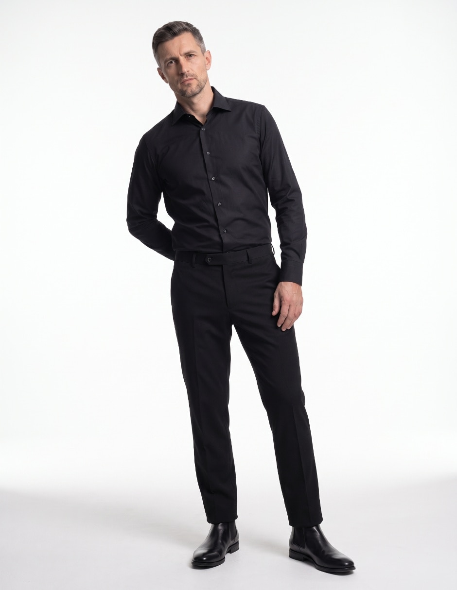 Camisa business casual de algodón manga larga para hombre 3