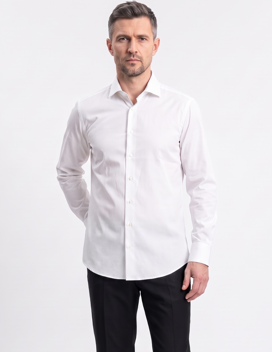 Camisa de vestir de algodón manga larga para hombre 3