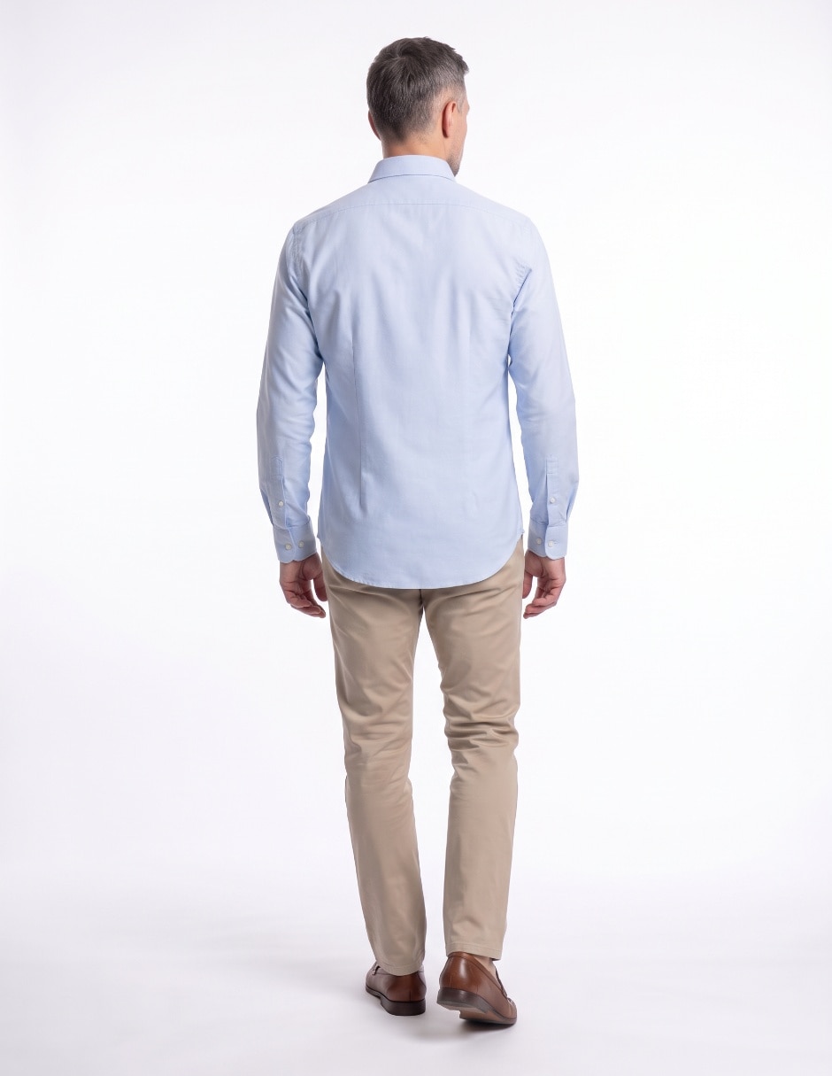Camisa de vestir de algodón manga larga para hombre 2