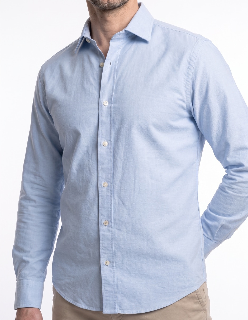 Camisa de vestir de algodón manga larga para hombre 3