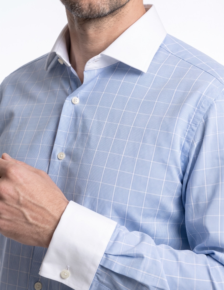 Camisa de vestir de algodón manga larga para hombre 4