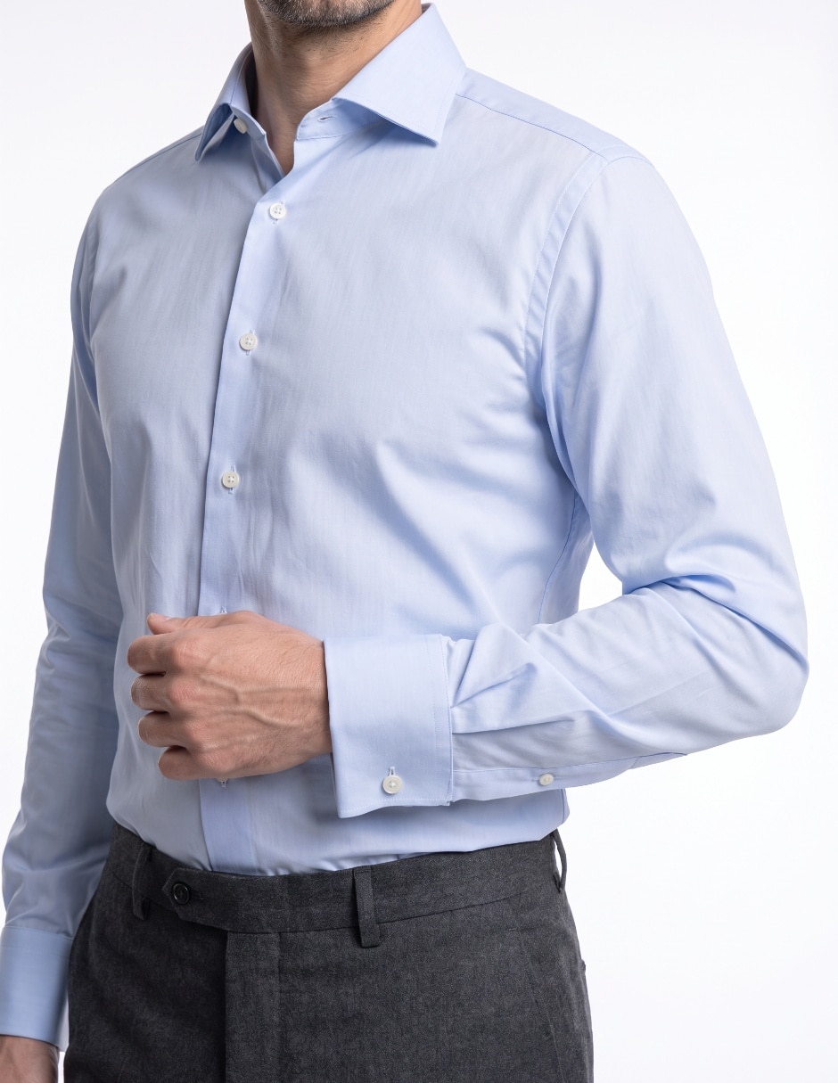 Camisa de vestir de algodón manga larga para hombre 3