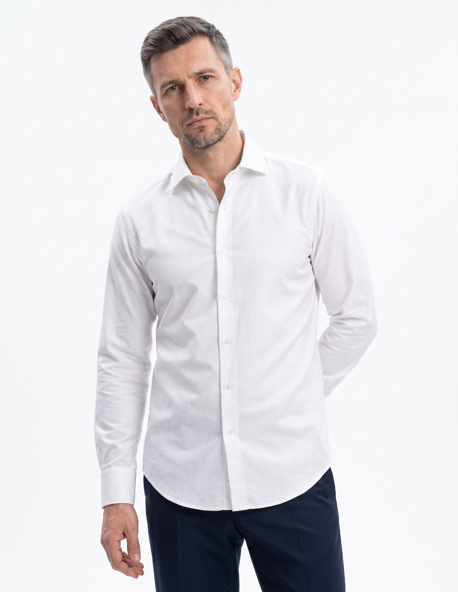 Camisa de vestir de algodón manga larga para hombre Camisa de vestir de algodón manga larga para hombre