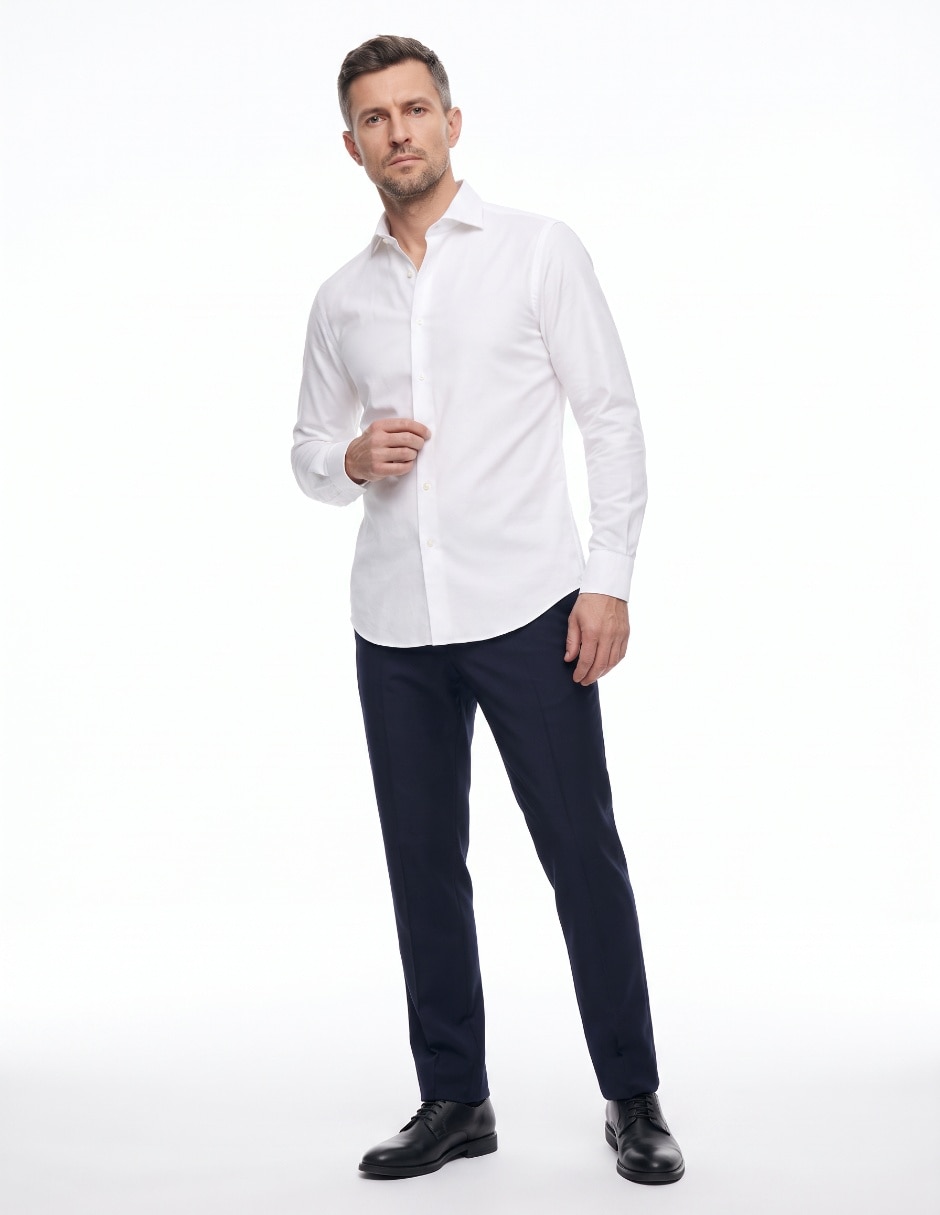 Camisa de vestir de algodón manga larga para hombre 3