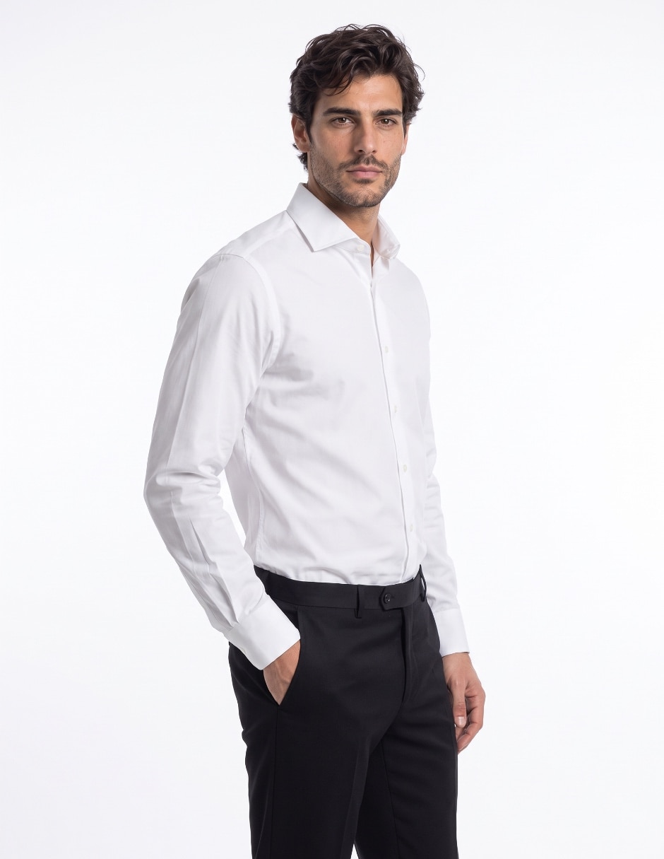 Camisa de vestir de algodón manga larga para hombre Camisa de vestir de algodón manga larga para hombre