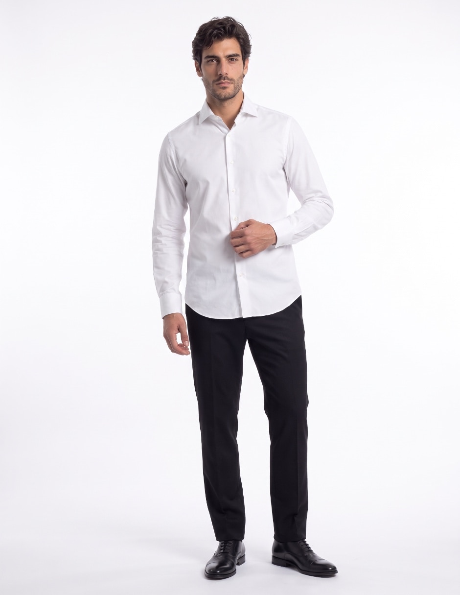 Camisa de vestir de algodón manga larga para hombre 3