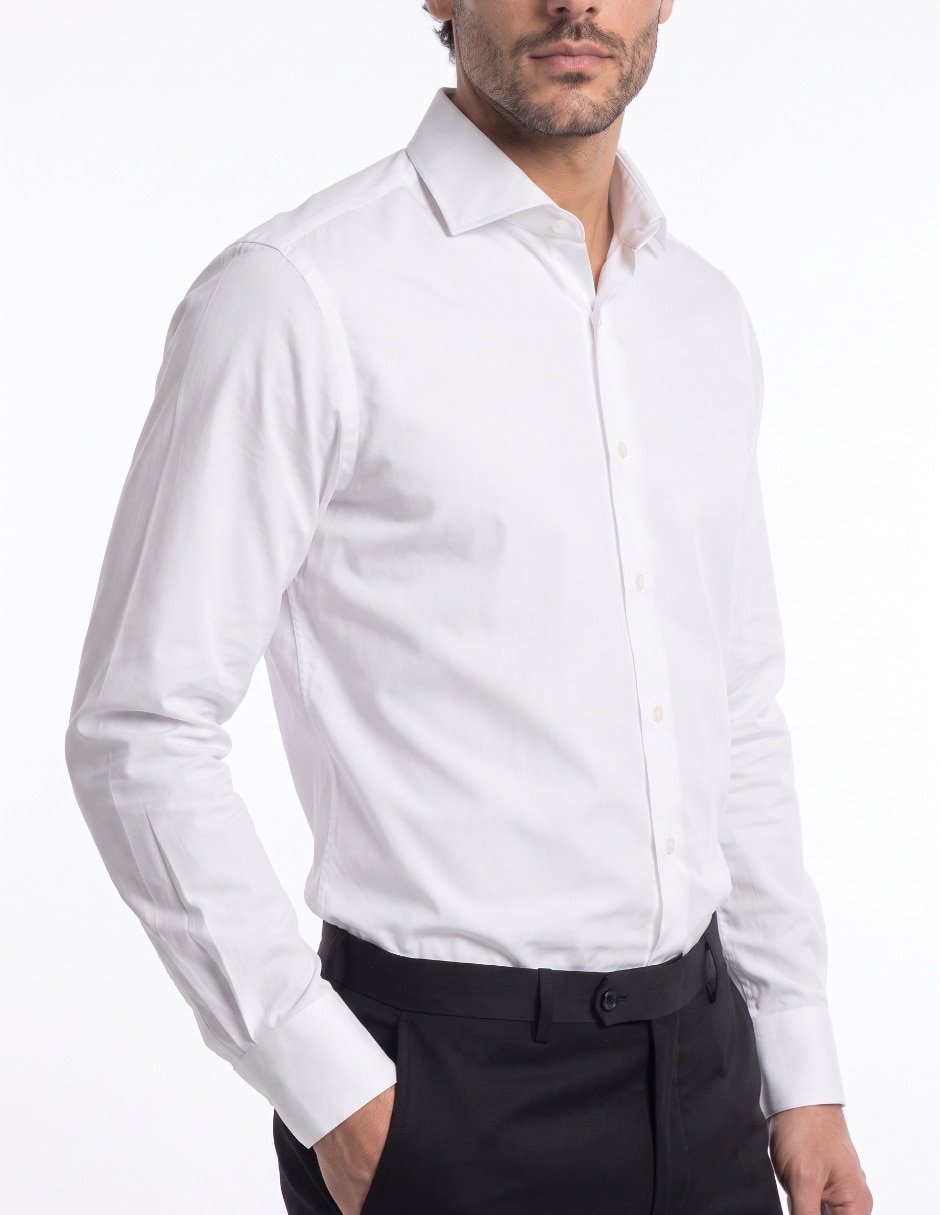 Camisa de vestir de algodón manga larga para hombre 4