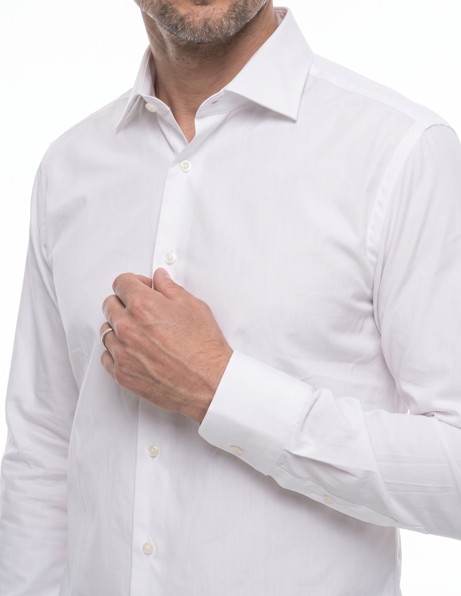 Camisa de vestir de algodón manga larga para hombre 4