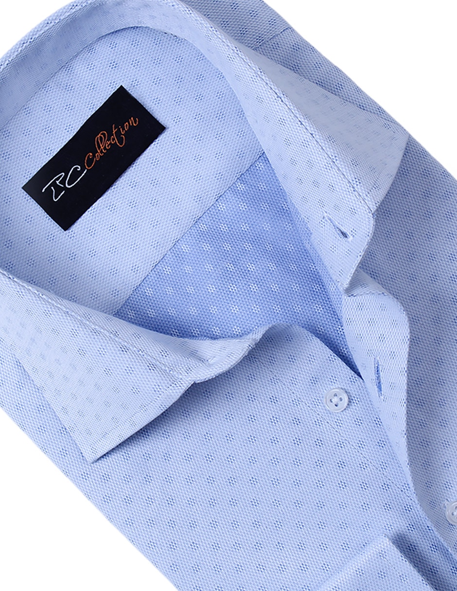 Camisa/sobrecamisa formal de algodón y poliéster manga larga para hombre 4
