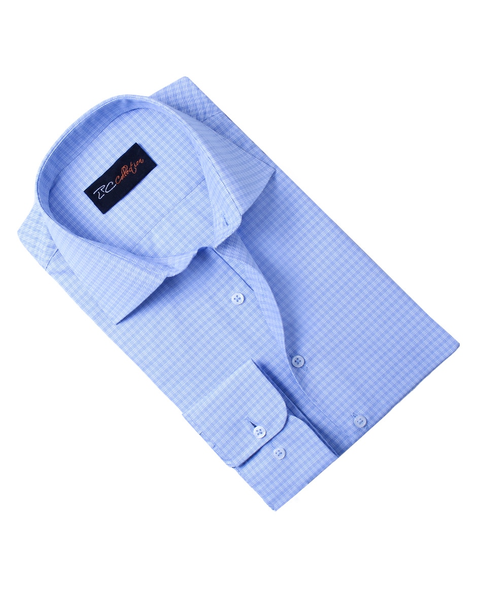 Camisa/sobrecamisa formal de algodón y poliéster manga larga para hombre 4