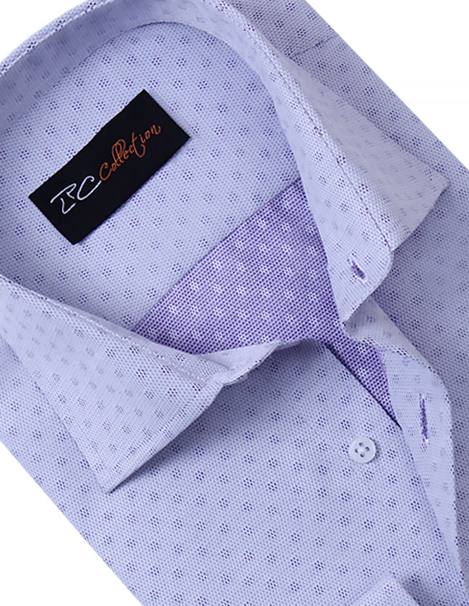 Camisa/sobrecamisa formal de algodón y poliéster manga larga para hombre 3
