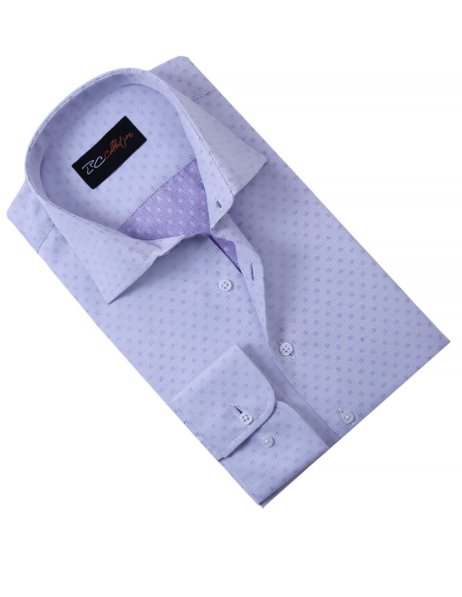 Camisa/sobrecamisa formal de algodón y poliéster manga larga para hombre 4
