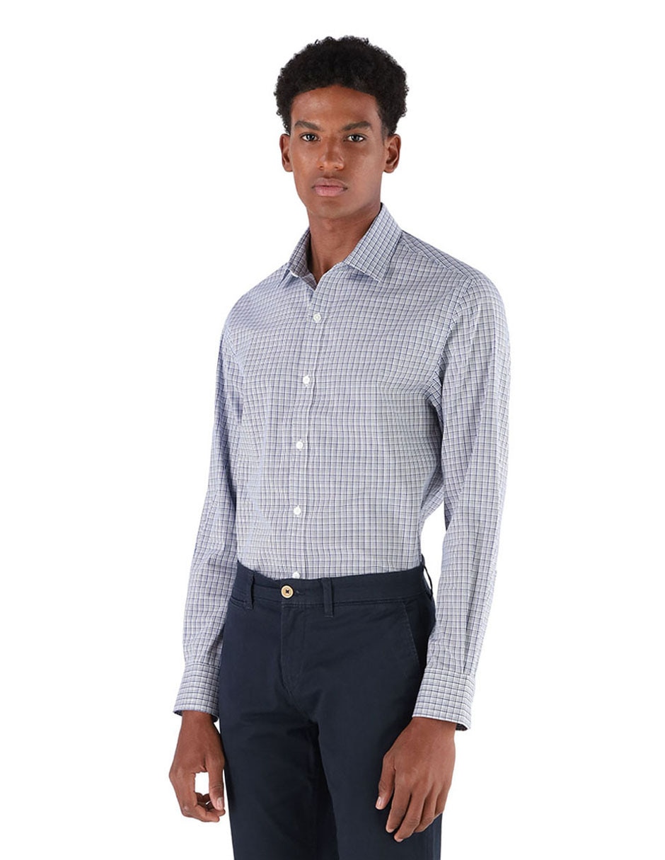 Camisa formal fall 26 de algodón manga larga para hombre
