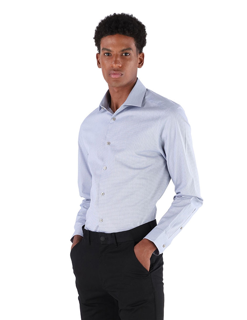 Camisa formal de algodón manga larga para hombre Camisa formal de algodón manga larga para hombre