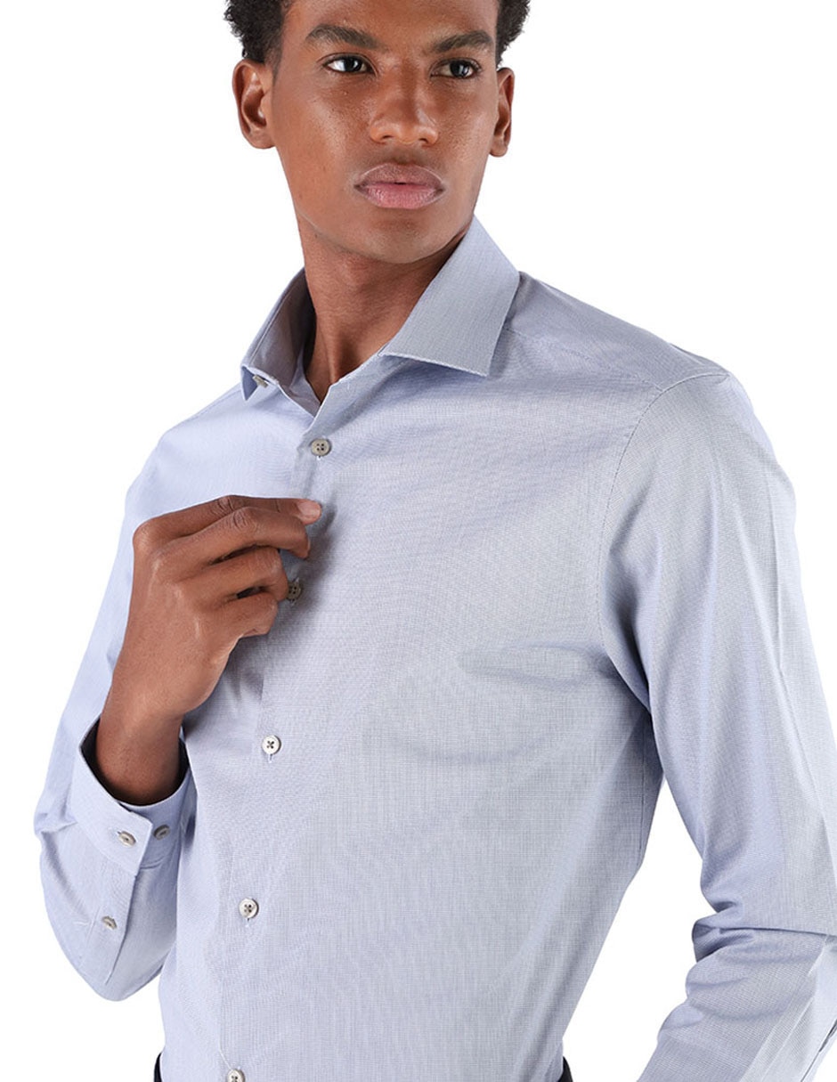 Camisa formal de algodón manga larga para hombre 2