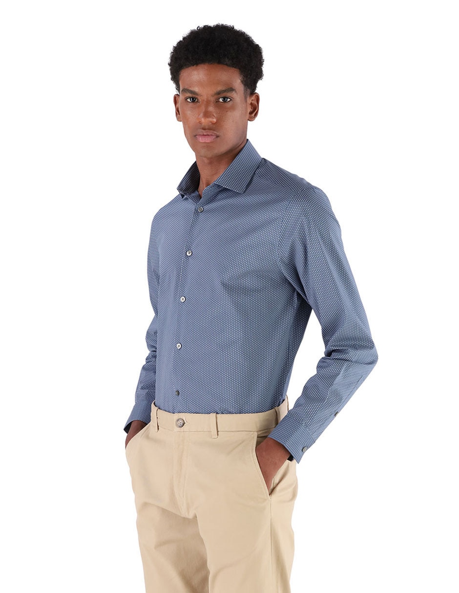 Camisa formal de algodón manga larga para hombre Camisa formal de algodón manga larga para hombre