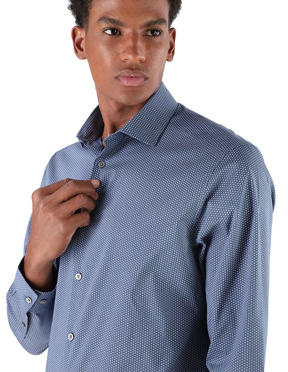 Camisa formal de algodón manga larga para hombre 2