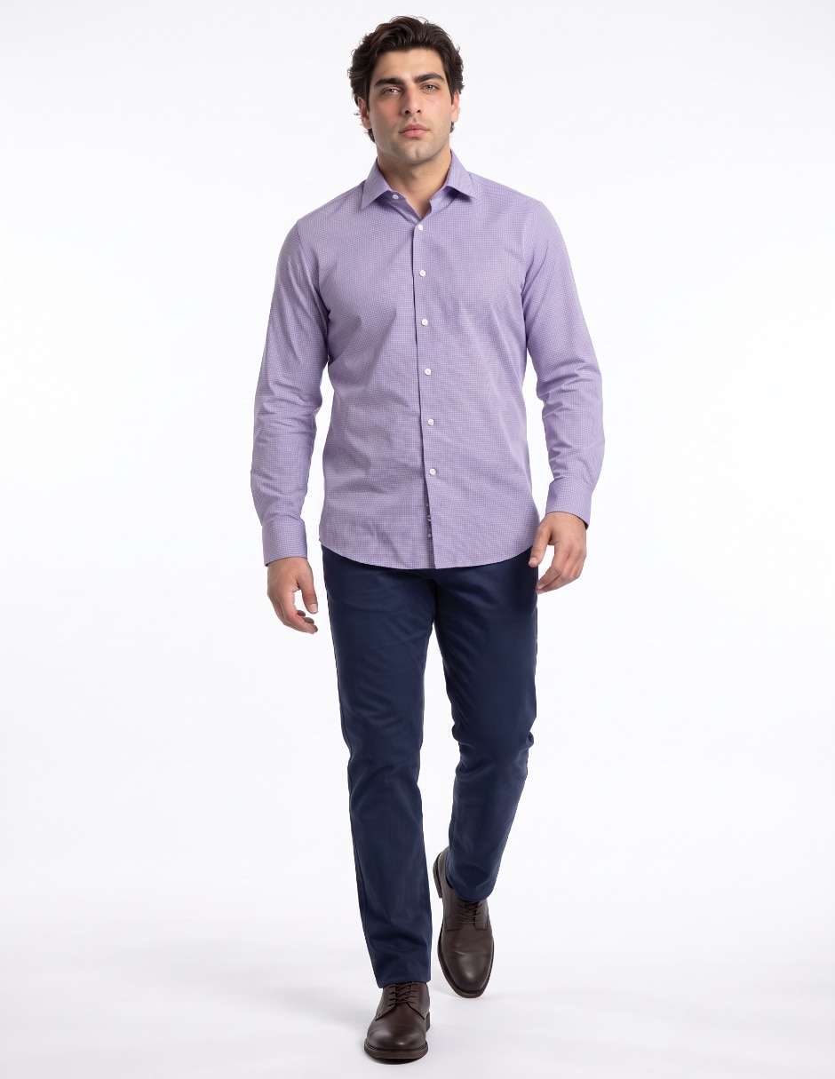 Camisa de vestir l.p.c manga larga para hombre 3