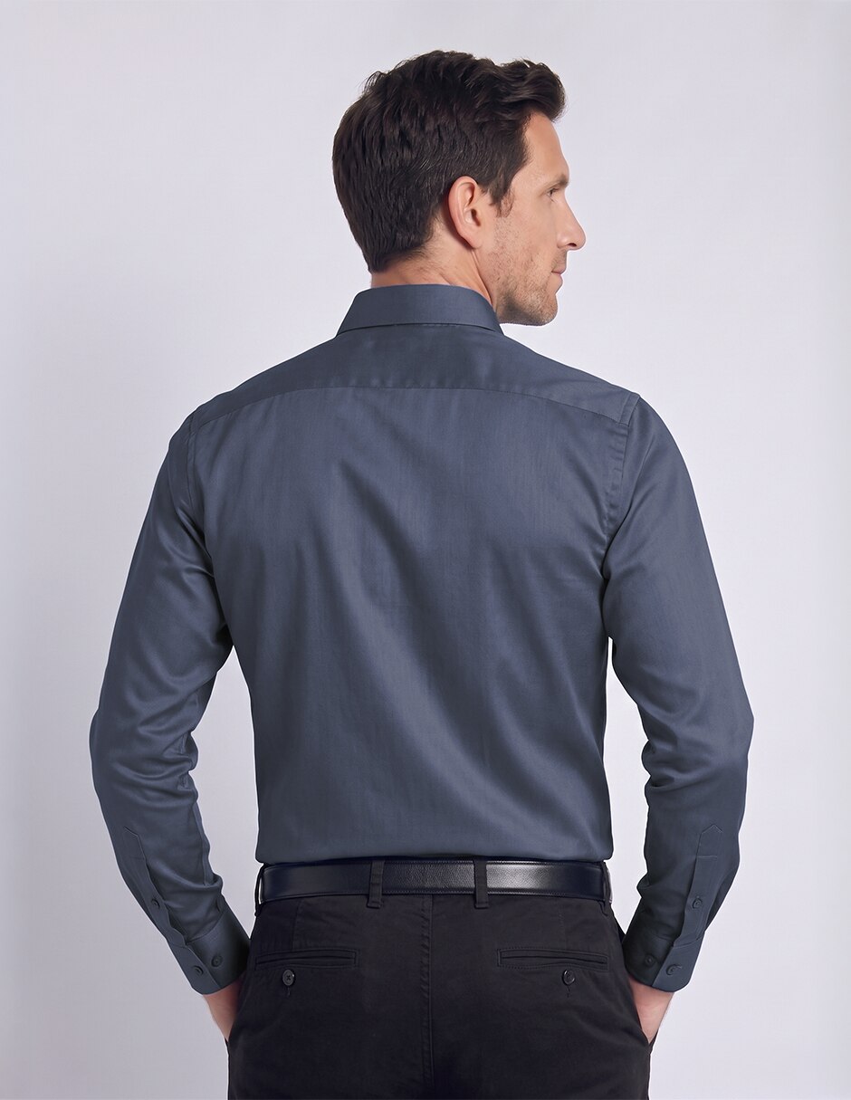 Camisa de vestir moda manga larga para hombre 2