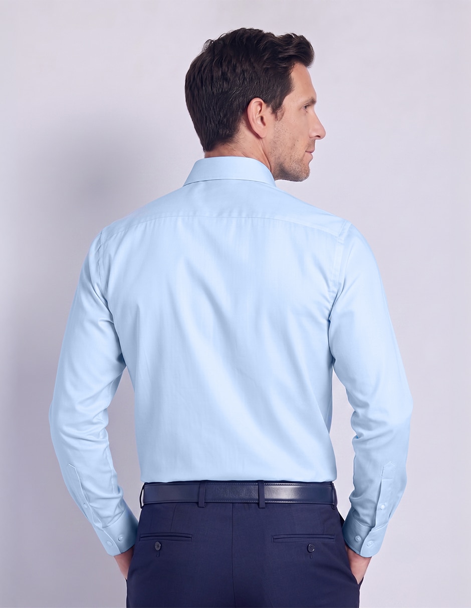 Camisa de vestir de algodón manga larga para hombre 2