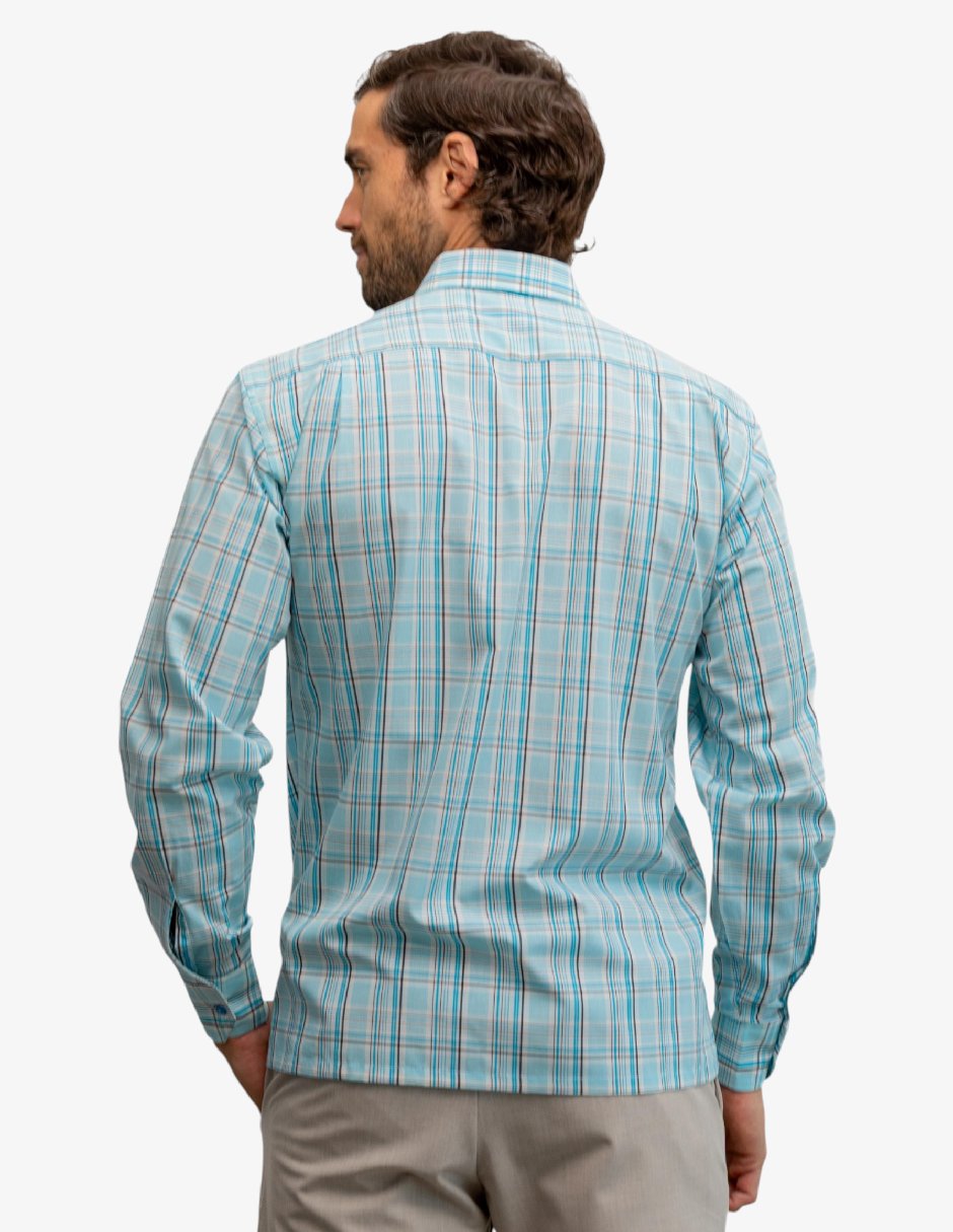 Camisa casual manga larga para hombre 5