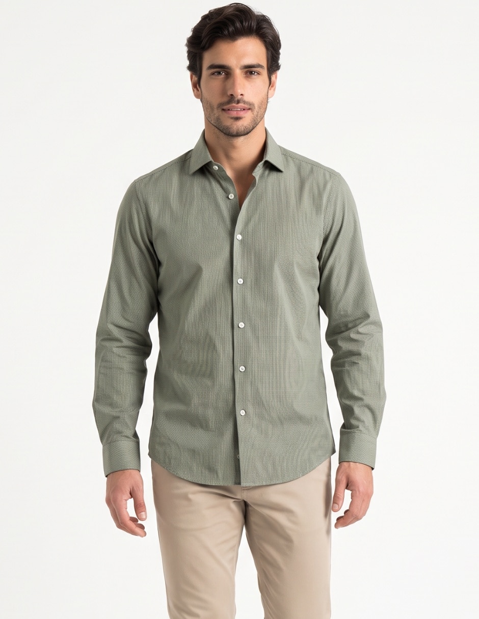 Camisa de vestir manga larga para hombre