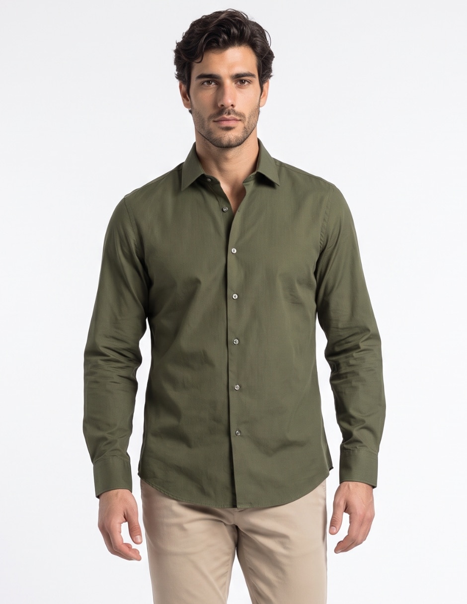 Camisa de vestir manga larga para hombre
