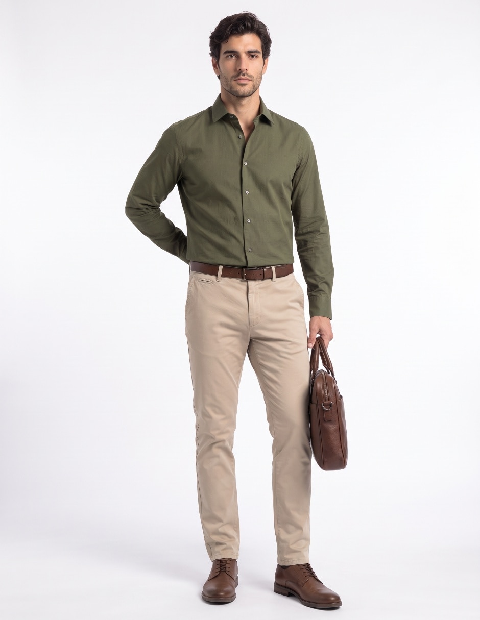 Camisa de vestir manga larga para hombre 4